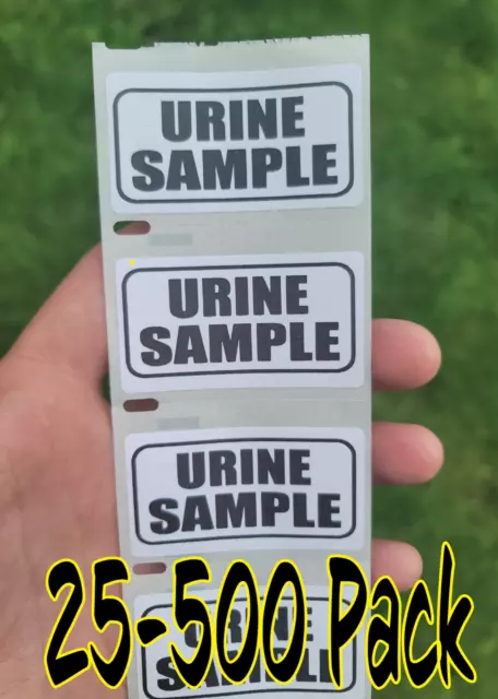 URINE SAMPLE 25-500 Pack Stickers Gag prank sticker decal medical label warning
