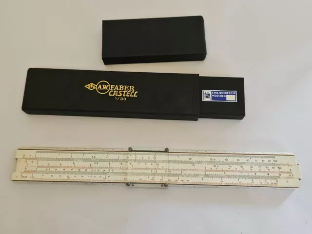 Vintage Germany Faber Castell slide rule 1/38 Line VERY RARE ! (ПK010)