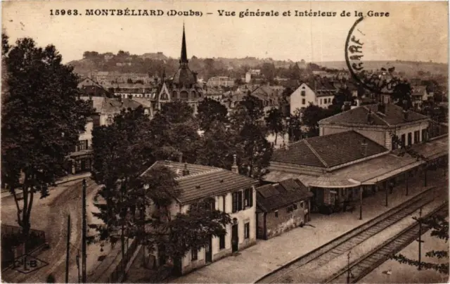 CPA MONTBÉLIARD - Vue générale et Intérieur de la Gare (183071)