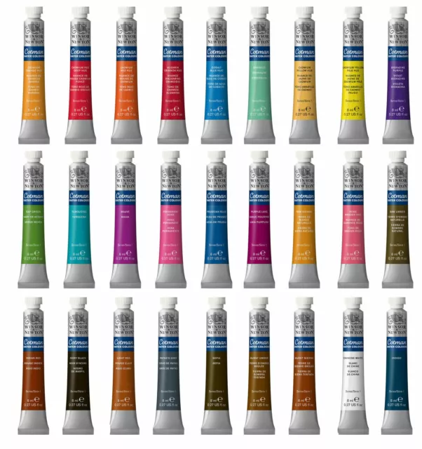 Winsor & Newton COTMAN Water Colour 8ml TUBES - 40 Colours -BUY ANY 7 PAY FOR 6