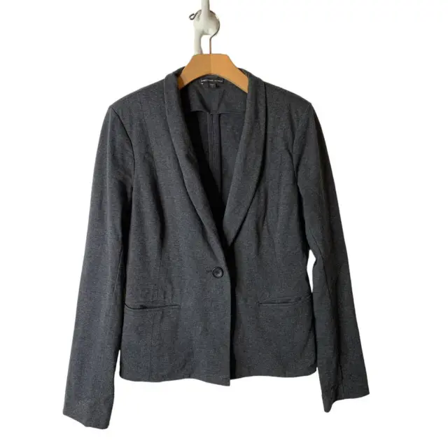 James Perse Gray Heather Shawl Jersey Knit One-Button Blazer Jacket 2 Medium