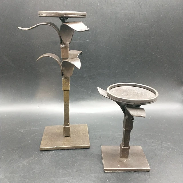 POTTERY BARN ELAN Wrought Iron Votive Candle Holders Set Of 2 Open Box