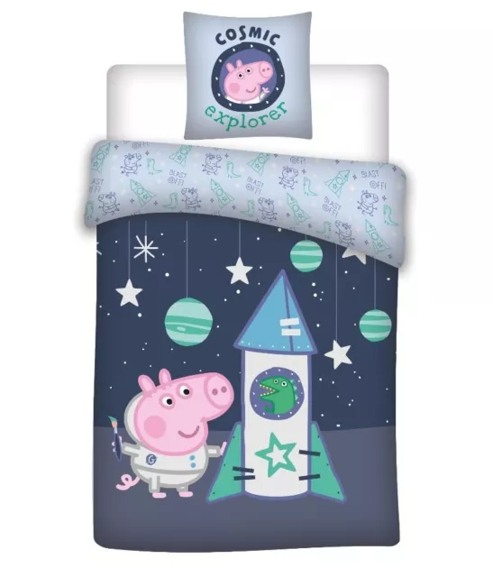 Precioso juego de cama Peppa Pig para bebé niño pequeño 100% algodón cuna cuna George juego de cama