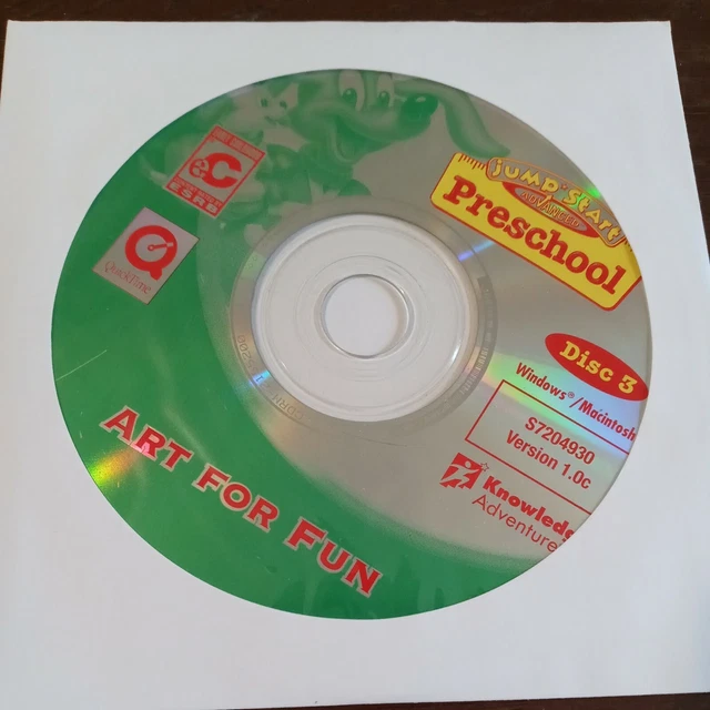 JUMPSTART ADVANCED PRESCHOOL art for fun CD disc 3 25.40 PicClick