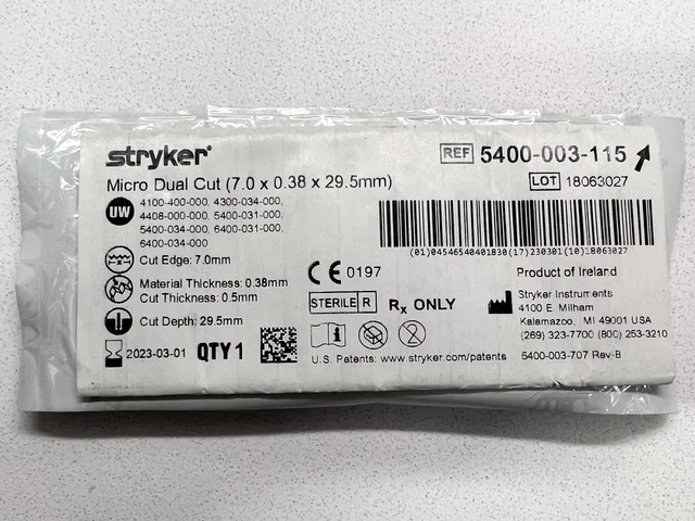 Stryker Micro Dual Cut Saw Blade