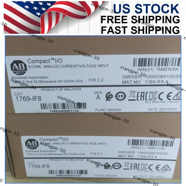 Allen-Bradle Factory Sealed AB 1769-IF8 CompactLogix 8 Pt Analog Input Module US