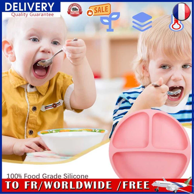Cute Baby Infant Dining Plate Anti Slip Toddle Training Plate BPA Free Tableware
