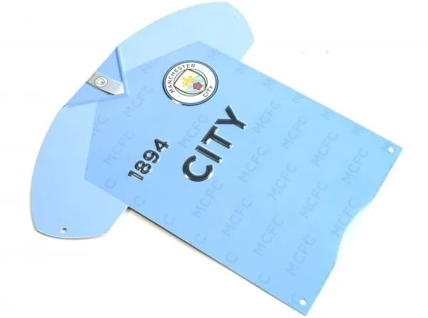 Manchester City de fútbol oficial del club de fútbol en forma de letrero de meta