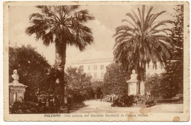 Cartolina antica Palermo - Veduta giardino Garibaldi - BGP - Non viaggiata