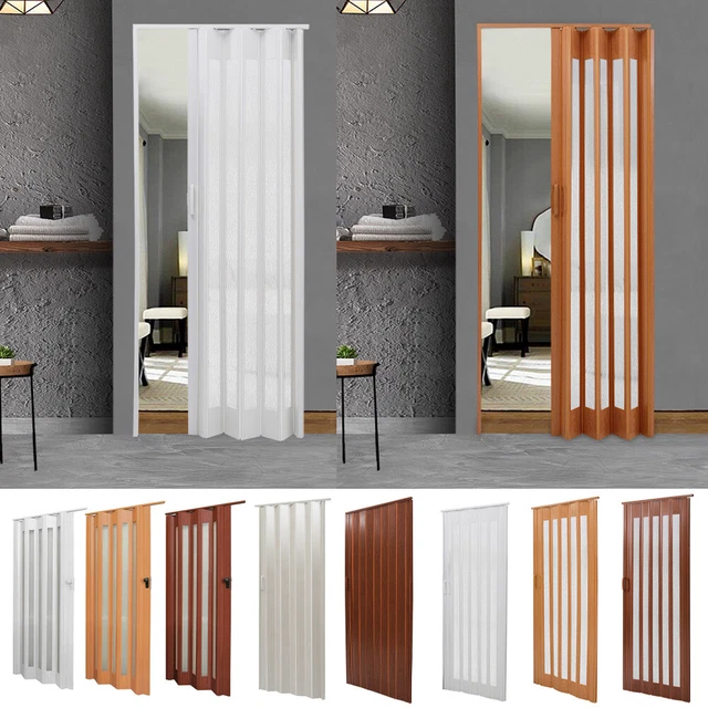 PVC FOLDING DOOR Accordion Concertina Sliding Folding Door Washable Bi