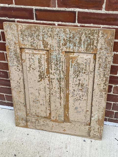 19thC. Cabinet, Cupboard Door w/ Raised Panels, Shabby, Mortise & Tenon Joints