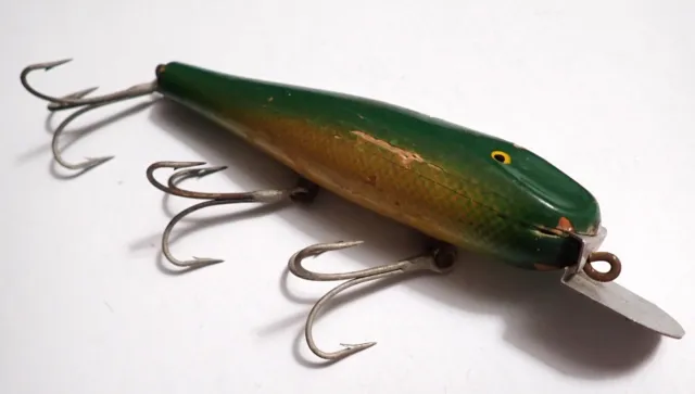 VINTAGE SIGNED WOODEN Fishing Lure Stan Gibbs Silver Eel wood lure in box  $77.00 - PicClick