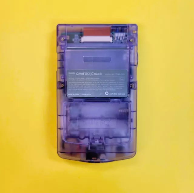 Nintendo Game Boy Color Clear  Atomic Purple 👾 CGB-001 GBC RESTORED NEW BODY 2