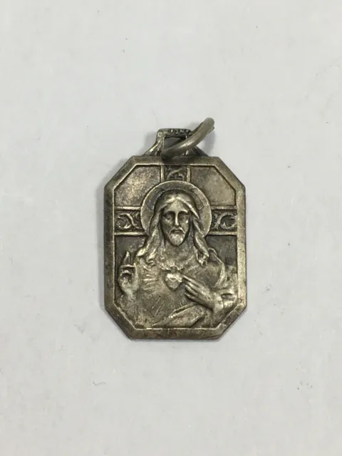 Medaille Religiöse Anhänger Jungfrau Und Christ Silber (9-9/A0-5)