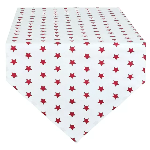 Clayre & Eef Tischläufer Catch A Star 50 x 160 cm Baumwolle rot weiß Sterne