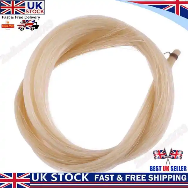 1 Hank Universal Yellow+White Stallion Horse Hair for Violin Bow UK