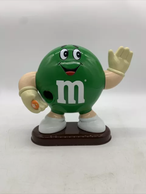 Vintage Green Peanut M&M Candy Dispenser 8 1/2"  Tall Mars INC MM 1992 Toy Works