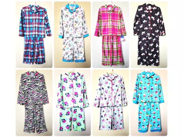 *Nwt- Komar Kids - Girl's 2-Pc Flannel Pajama Set -  Size: Xs - L