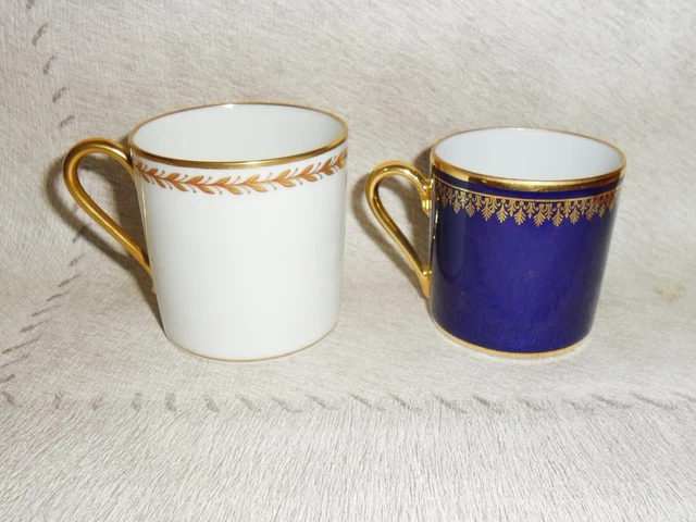 1 Lot De 2 Anciennes Tasse A Cafe En Porcelaine De Limoges France & Haviland