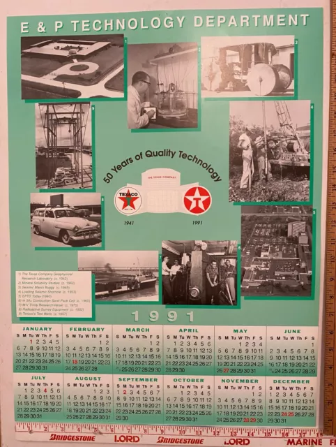 4 Texaco Posters LOGOs - 1991 calendar - Service station #1 print very good 3