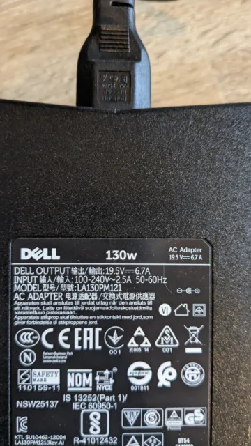 Genuine Dell Fa130Pe1-00 Pa4E 19.5V 6.7A 130W Adaptor Power Supply
