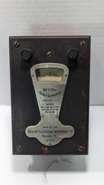 1898 Antique Weston Portable Galvanometer - Model 14 Steampunk Prop USA