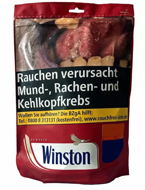 5x Winston Red/Rot Tabak/Volumentabak Beutel à 113g, Extra Hülsen, Ascher, Box 2