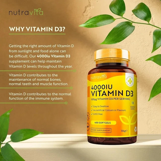 VITAMIN D3 4000 iu £15.99 PicClick UK