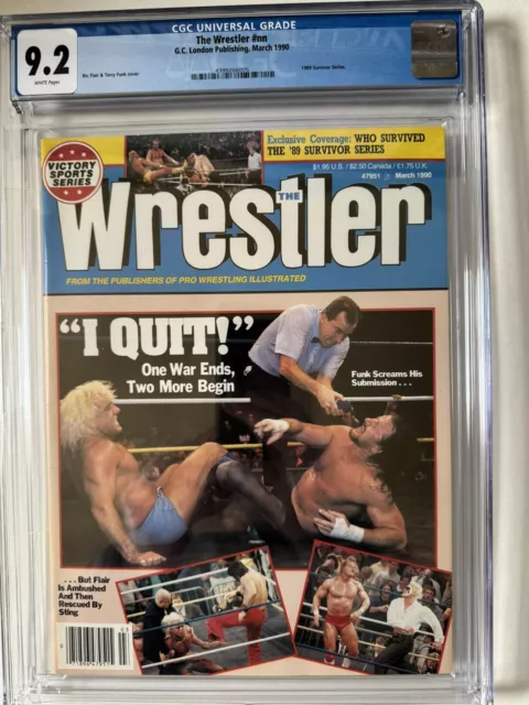 The Wrestler March 1990 - CGC 9.2 - "I Quit" Ric Flair Terry Funk