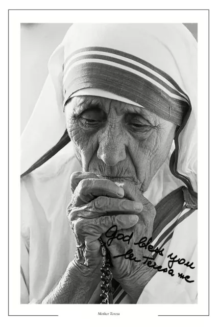 MOTHER TERESA Signed Autograph PHOTO Signature Gift Print CALCUTTA