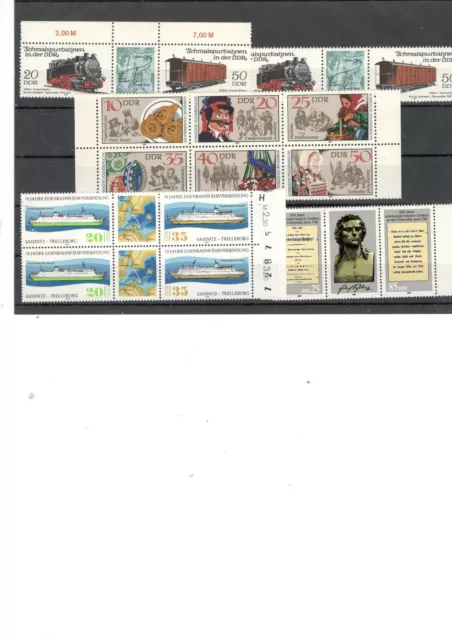 Briefmarken Deutschland Ddr Postfrisch.schmalspurbahnen+ Achterblock +Viererbloc