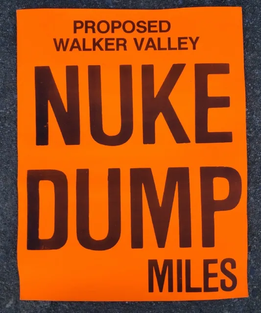 Rare Nuke Dump Poster Sign Walker Valley Nuclear Advertising Man Cave Gas Oil