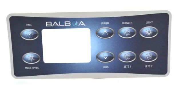 Balboa VL801D Panneau de Contrôle Overlay, 2 Pompe + Souffleur