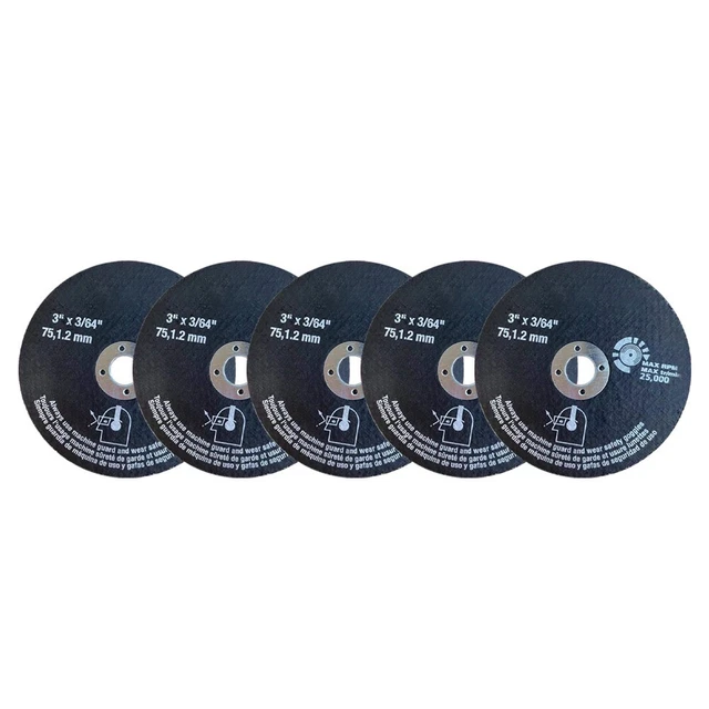 Lot De 5 Disques De Découpe Abrasifs Résine 75mm - Pour Meuleuse D'angle - Coupe Métal