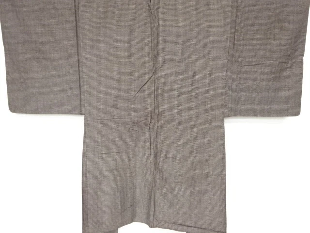 6602048: Japanese Kimono / Antique Mens Haori / Dorozome / Tsumugi / Woven Abstr