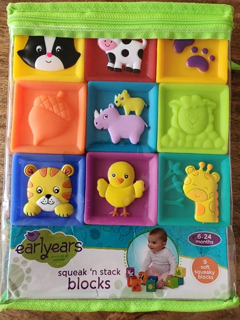 *NEW* Earlyears Squeak 'n Stack Farm Blocks | Baby Toys | A World of Wonder