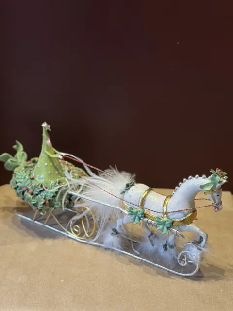 Dept 56  PATIENCE BREWSTER One Horse Open Sleigh Jingle Krinkle Christmas Decor