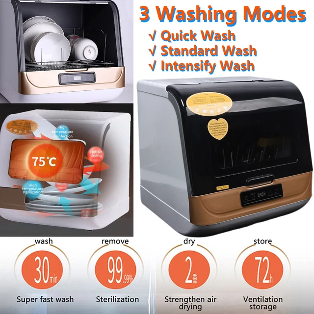 PORTABLE COUNTERTOP DISHWASHER 4 Washing Programs 1200W Automatic