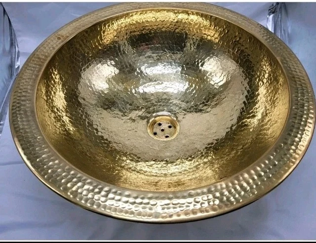 Vasque Marocaine Martelée En Cuivre - 41 Cm - Lavabo Salle De Bain Orientale - NEUF