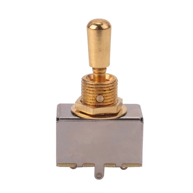 Interruptor basculante de 3 vías para guitarra elector metal con punta de metal (oro) R3S7