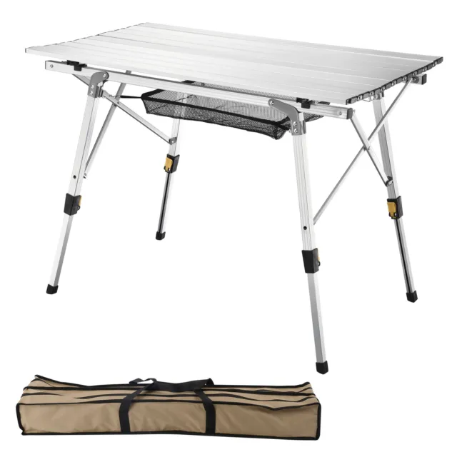 Portable Folding Aluminum Camping Table Roll Up Adjustable Leg Outdoor BBQ Home