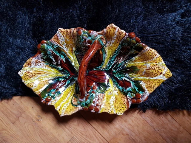 Corbeille à Fruits Vintage Vallauris - Barbotine XXème Siècle