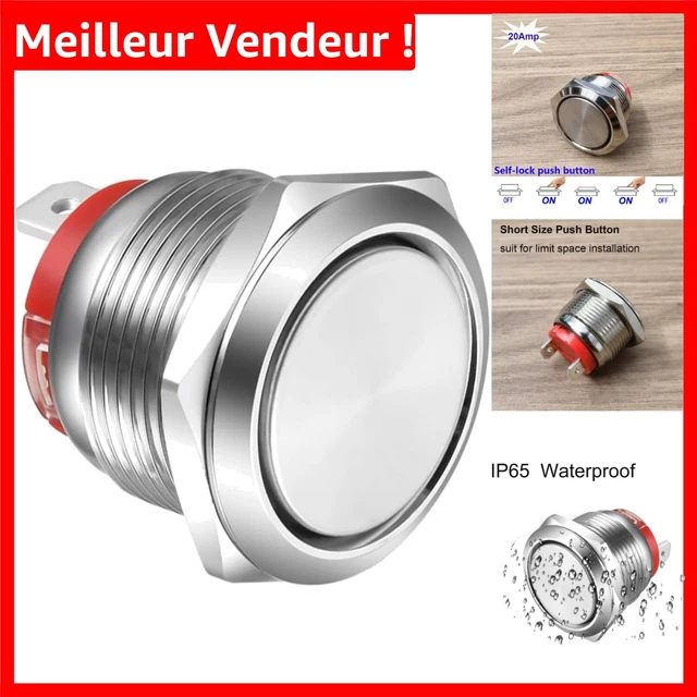 DELOCK Bouton-poussoir pour installation, noir, 19 mm, 12 V, 5 x connex DELOCK Bouton-poussoir pour installation, noir, 19 mm, 12 V, 5 x connex