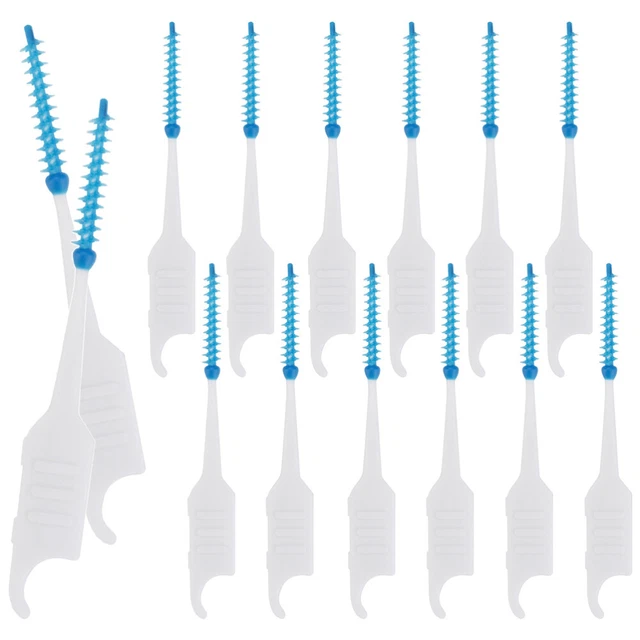 200 Pcs Tooth Cleaners Interdental Brush Travel Floss Double Head
