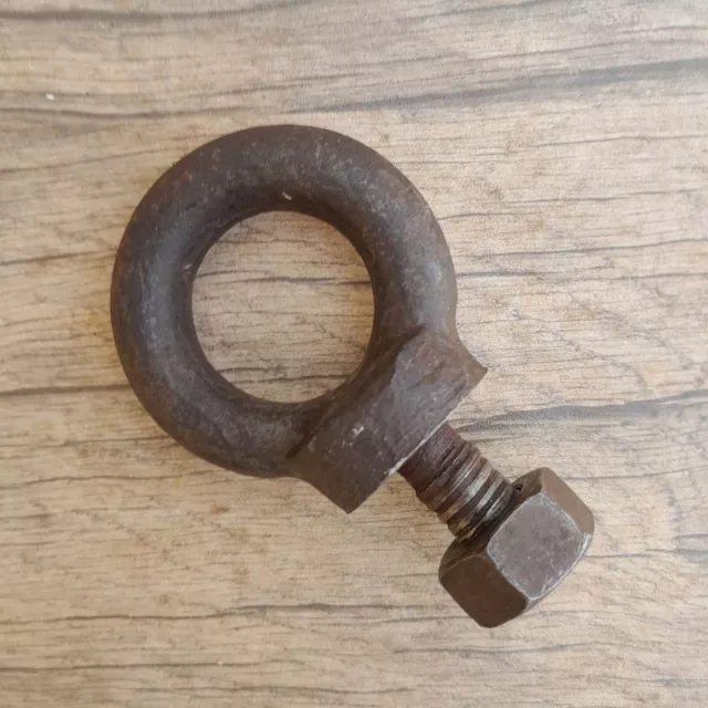 Vtg old iron hook plant porch sign post ceiling garden hook rustic farm decor