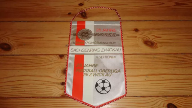 Wimpel 25 J   BSG Sachsenring Zwickau Jürgen Croy  Autogramm DDR Oberliga