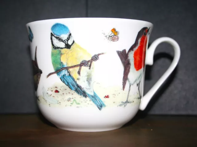 Roy Kirkham Large Breakfast Cup 'Garden Birds' Fine Bone China NEW