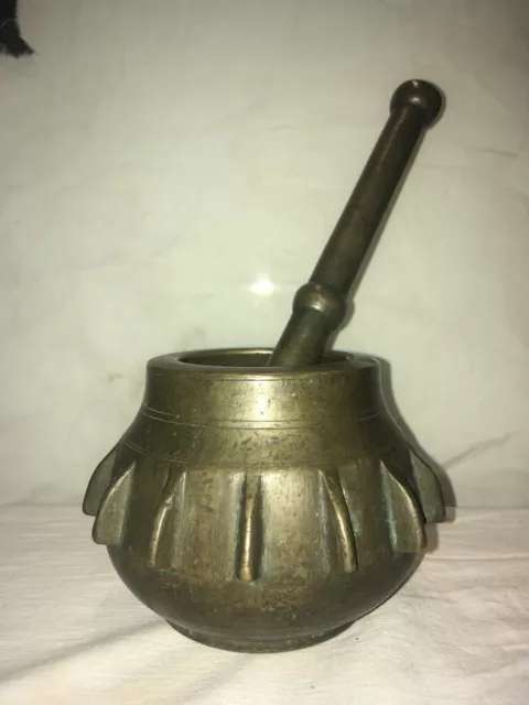 Antique Bronze Mortar and Pestle 16-17th Century. Ottomans empire or Spanish