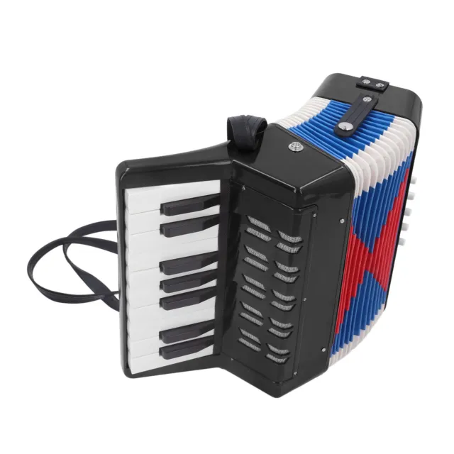 (Black)17 Keys 8 Bass Piano Accordion Portable Acordeon Instrument With 3