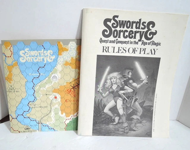 VINTAGE SWORDS AND Sorcery 1978 Instructions Rule Book And Game Mat £36 ...